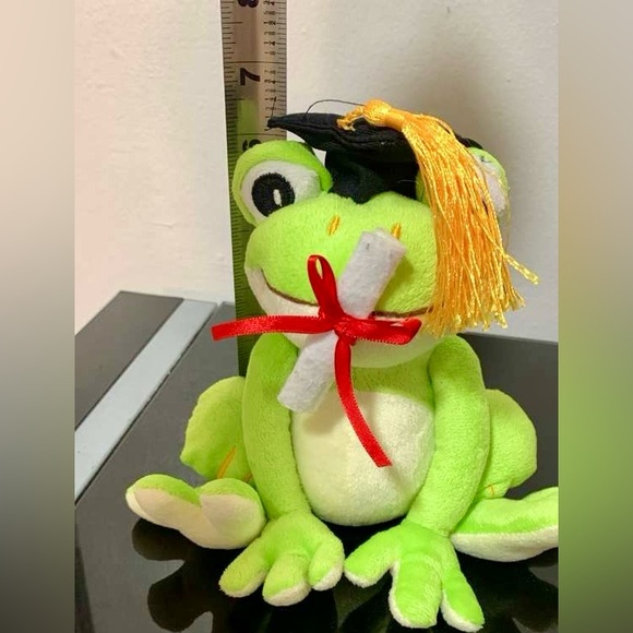 Other - Graduation Frog Plush Toy for Reptile Pets - Green